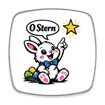 Ostern Hase Stern Cartoon für Babys - Square fridge magnet - white - Front
