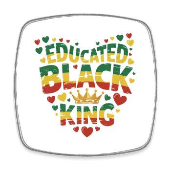 Roi noir instruit | Citation de l’Afro Pride | Noir - Magnet carré - blanc - Devant