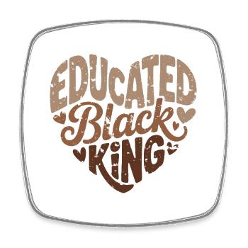 Roi noir instruit | Citation de l’Afro Pride | Noir - Magnet carré - blanc - Devant