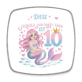 Diese Meerjungfrau Ist 10 Mädchen 10. Geburtstag - Viereckiger Kühlschrankmagnet - Weiß - Vorne