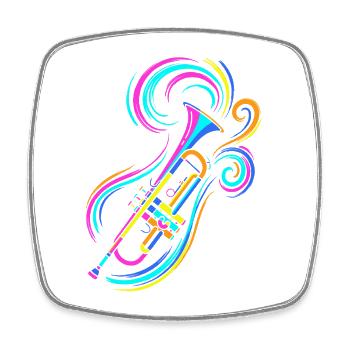 Trumpet - Square fridge magnet - white - Front