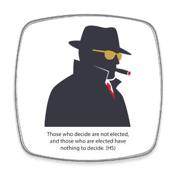 Silhouette noir avec cigare - Magnet carré - blanc - Devant