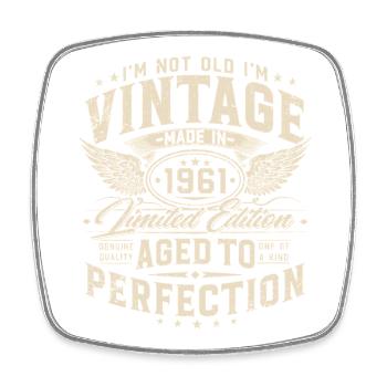 Cadeau d’anniversaire vintage 1961 - Magnet carré - blanc - Devant