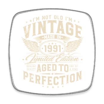 Cadeau d’anniversaire vintage 1991 - Magnet carré - blanc - Devant