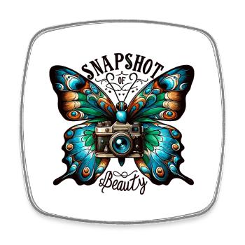 Beauté de la caméra papillon - Magnet carré - blanc - Devant