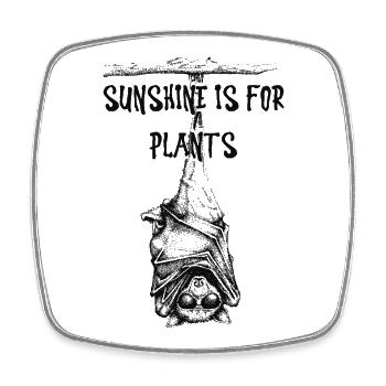 Sunshirt is for Plants Fledermaus - Viereckiger Kühlschrankmagnet - Weiß - Vorne