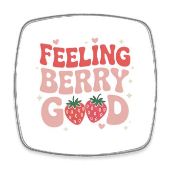 Expressions à la fraise Cadeau drôle à la fraise - Magnet carré - blanc - Devant