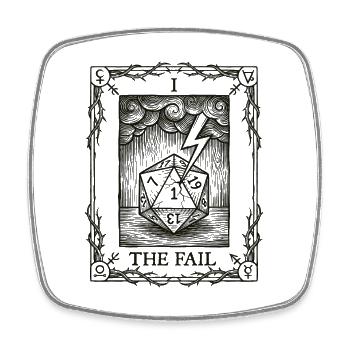 Echtes Pech Würfel Tarot Pen and Paper - Viereckiger Kühlschrankmagnet - Weiß - Vorne