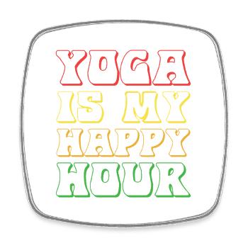 Yoga Ist Meine Happy Hour - Viereckiger Kühlschrankmagnet - Weiß - Vorne