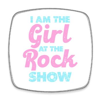 Pastell Rockgirl Statement - Viereckiger Kühlschrankmagnet - Weiß - Vorne