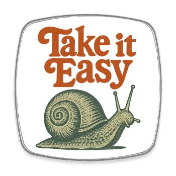 Take It Easy Snail Retro - Square fridge magnet - white - Front
