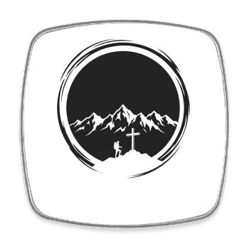 Summit Cross Randonnée Montagnes Sommets Alpinistes Nature - Magnet carré - blanc - Devant