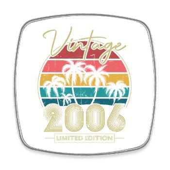 Vintage 2006 Jahrgang Geburtstagsgeschenk - Viereckiger Kühlschrankmagnet - Weiß - Vorne