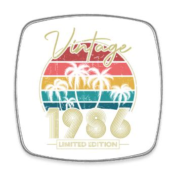 Vintage 1986 Jahrgang Geburtstagsgeschenk - Viereckiger Kühlschrankmagnet - Weiß - Vorne
