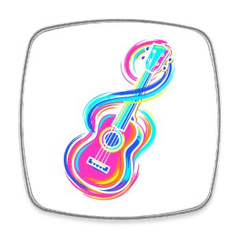Gitarre - Viereckiger Kühlschrankmagnet - Weiß - Vorne