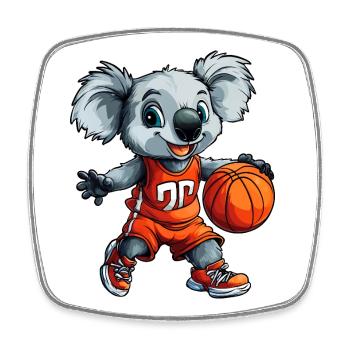 Basketball Koala / Hooper - Viereckiger Kühlschrankmagnet - Weiß - Vorne