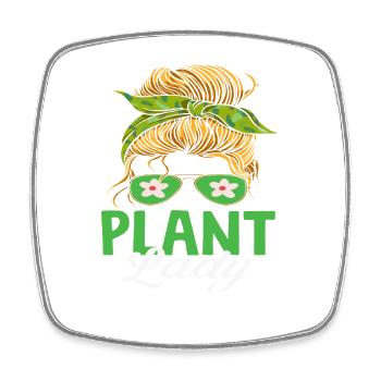 Plant Lover Lady Love Plant Succulent - Square fridge magnet - white - Front