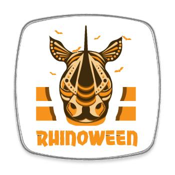 safari africa serengeti wildlife halloween rhino - Square fridge magnet - white - Front