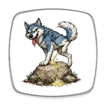 Wolves - Square fridge magnet - white - Front