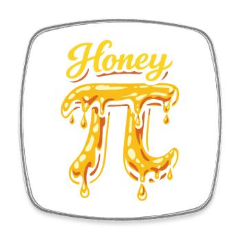Honey Pi - jeu de mots Honey Pie - Magnet carré - blanc - Devant