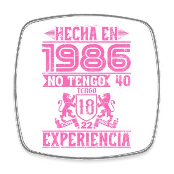 Born in 1985: 18 Years of Experience - Square fridge magnet - white - Front