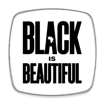 Black Is Beautiful African Heritage Pride - Square fridge magnet - white - Front