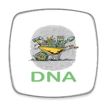 Dans mon ADN, les amoureux des plantes adorent les plantes - Magnet carré - blanc - Devant