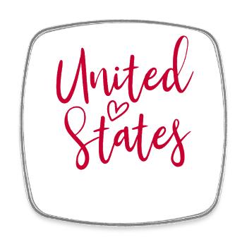 United States Heart Women's Love USA - Viereckiger Kühlschrankmagnet - Weiß - Vorne