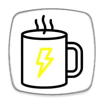 Énergie Bombardée de tasses à café - Magnet carré - blanc - Devant