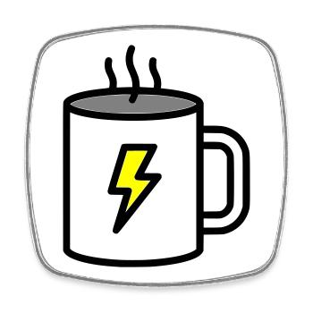 Strong Coffee Cup Electricity - Square fridge magnet - white - Front