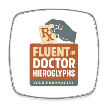 Doctor Hiéroglyphes Professionnels | Humour de pharmacien - Magnet carré - blanc - Devant