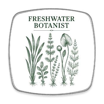 Süßwasser Botaniker | Aquascaping Pflanzen - Viereckiger Kühlschrankmagnet - Weiß - Vorne