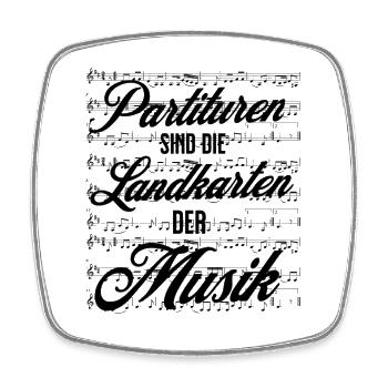 Musicians - Scores are the maps of music - Square fridge magnet - white - Front