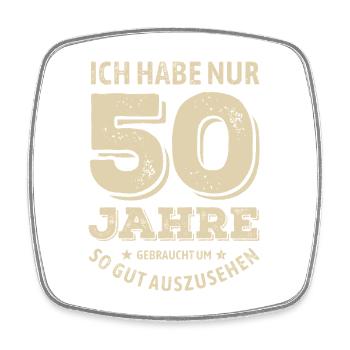 50 years - looking good | Birthday Gift - Square fridge magnet - white - Front