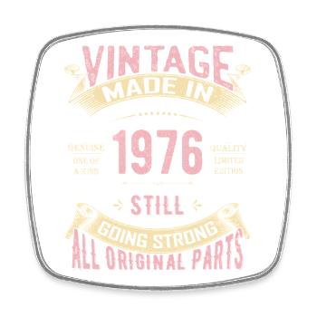 Vintage 1976 toujours en route - Magnet carré - blanc - Devant