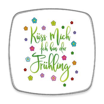 Kiss me I'm spring - Square fridge magnet - white - Front