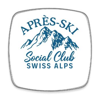 Apres Ski Social Club Swiss Alps - Viereckiger Kühlschrankmagnet - Weiß - Vorne