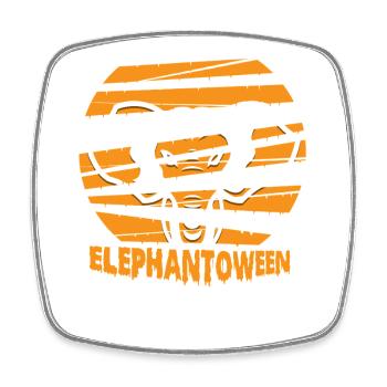 Safari Afrique faune du Serengeti éléphant d’Halloween - Magnet carré - blanc - Devant