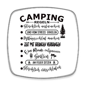 Real Camping Rules : Aventure en plein air - Magnet carré - blanc - Devant