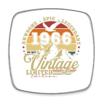 Vintage 1966 Vintage Retro Birthday Gift - Square fridge magnet - white - Front