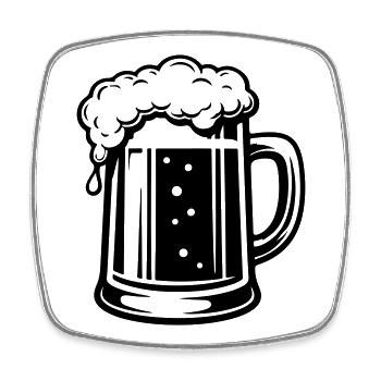 Bierkrug Symbol Bier - Viereckiger Kühlschrankmagnet - Weiß - Vorne