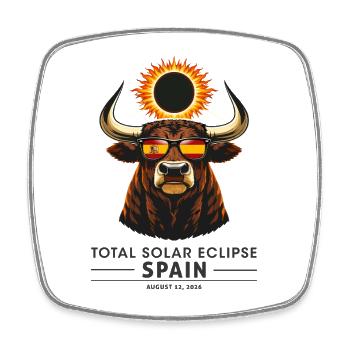 Totale Sonnenfinsternis in Spanien August 2026 - Viereckiger Kühlschrankmagnet - Weiß - Vorne