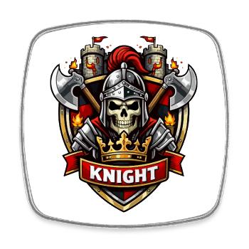 Crusader Skull Emblem - Square fridge magnet - white - Front