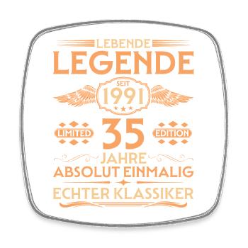 Absolut Einmalig Jahrgang 1991 35. Geburtstag - Viereckiger Kühlschrankmagnet - Weiß - Vorne