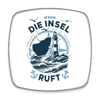 Pellworm | Wenn die Insel ruft - Wellen Nordsee - Viereckiger Kühlschrankmagnet - Weiß - Vorne