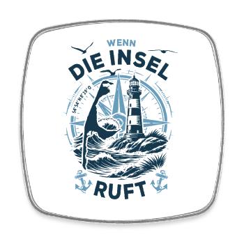 Sylt | Wenn die Insel ruft - Wellen Nordsee - Viereckiger Kühlschrankmagnet - Weiß - Vorne