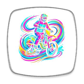 motocross riders - Square fridge magnet - white - Front
