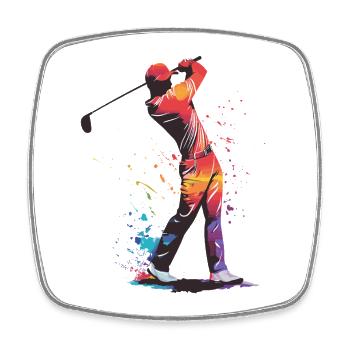Golfer silhouette - Square fridge magnet - white - Front