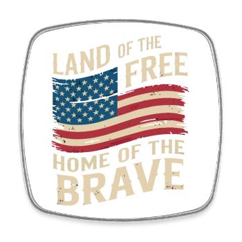 Land of the Free - USA Vintage Flag - Square fridge magnet - white - Front