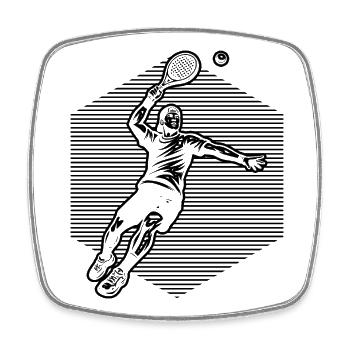 Classic padel motif - Square fridge magnet - white - Front